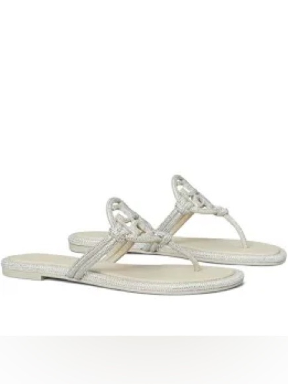 Tory Burch NWOT Miller Knotted Pave Sandals Women’s Sz 12 - Picture 2 of 9